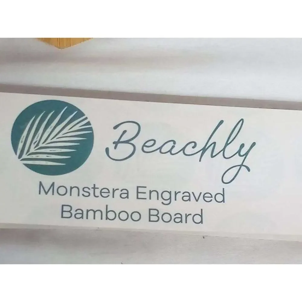 Beachly Monstera Engraved Bamboo Board